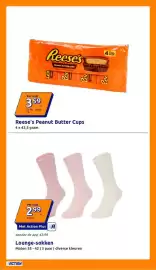 Action folder week 43 Pagina 23: Reese's Peanut Butter Cups €3,59, Lounge-sokken €2,99