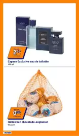 Action folder week 43 Pagina 27: Halloween chocolade-oogballen €0,89, Capace Exclusive eau de toilette €257,00