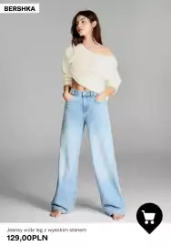 Bershka gazetka tydzień 43 Strona 6: Jeansy wide leg z wysokim stanem Bershka €129,00