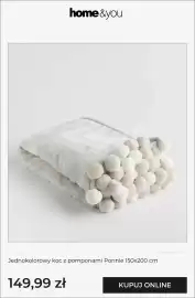 Home&You gazetka tydzień 43 Strona 7: Jednokolorowy koc z pomponami Ponnie 150x200 cm Home & you €149,99