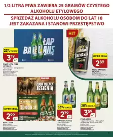 Chata Polska gazetka Strona 15: Piwo Lech apple lemongrass €3,59, Piwo Janosik Mocny €2,89