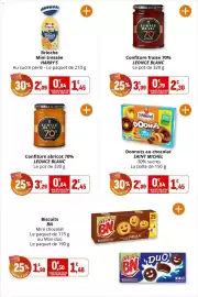 Catalogue Coccinelle Express page 17: LEONCE BLANC Confiture fraise 70% €2,30, HARRY'S Brioche Mini tressée €1,45