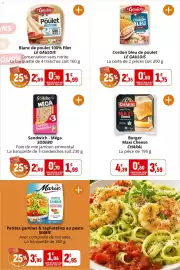 Catalogue Coccimarket page 6: LE GAULOIS Blanc de poulet 100% filet €1,99, SODEBO Sandwich - Méga €1,99