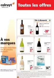 Catalogue Colruyt page 1: Famille Bougrier Chardonnay €2,49, Famille Bougrier Merlot €2,25