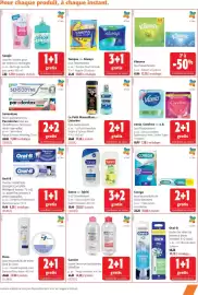 Catalogue Colruyt page 15: Corega Triple Action €15,50, Le Petit Marseilleais Listerine €10,40