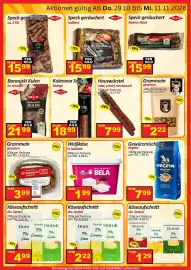 Wurstico Flugblatt woche 43 Seite 9: Speck geräuchert halbiert €15,99, Baranjski Kulen im Ganzen €21,99