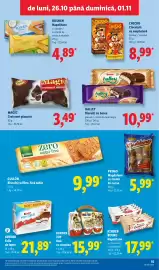 Catalog Lidl săptămâna 44 Pagină 15: Primo magdalene cu cremă de cacao €5,99, Halley biscuiti cu beza €10,99