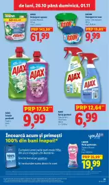 Catalog Lidl săptămâna 44 Pagină 21: Ajax soluție pardoseli €9,99, Ajax spray geamuri €6,99
