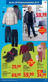 Catalog Lidl săptămâna 44 Pagină 67: Lupilu pijama plușată €24,99, Lupilu bluză tricotată din lână merinos €59,99