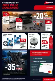 Catálogo MotorTown Página 8: Bosch lámpara halógena H7 / H4 €49,95, Fergoma extintor con manómetro €22,39