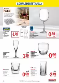 Volantino Metro Pagina 35: Fluttino in vetro Elegance Arcoroc €1,29, Bicchieri cocktail decorati Elysia Pasabahce €2,49