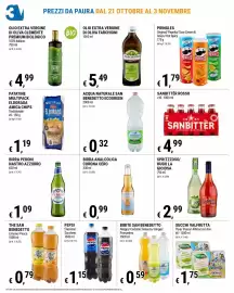 Volantino Tre Valli Supermercato Pagina 10: Birra Peroni Nastro Azzurro €1,09, Acqua naturale San Benedetto Ecogreen €0,32
