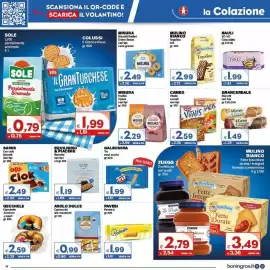 Volantino Boningros Cash and Carry Pagina 14: Gecchele Ciambelle bicolore/ yogurt €2,59, Equilibrio & Piacere Barrette €1,19