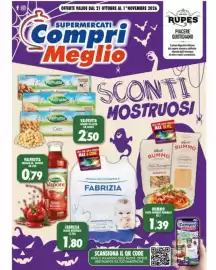 Volantino Compri Meglio Pagina 1: f@ OFFERTE VALIDE DAL 21 OTTOBRE AL 1° NOVEMBRE 2026 SUPERMERCATI Compro Meglio Valfrutta