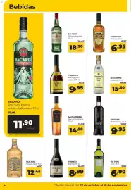 Folleto Alimerka Página 36: Torres 5 Brandy €8,99, Santa Teresa ron gran reserva €14,50