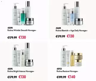 Catálogo Oriflame semana 43 Página 5: Novage+ Rutina Restore €140,00, Novage+ Rutina Blemish + Age Defy €130,00