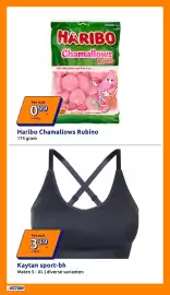 Action folder week 44 Pagina 14: Haribo Chamallows Rubino €0,99, Kaytan sport-bh €3,39