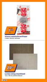 Action folder week 44 Pagina 4: La Isla Living vloerkleed €29,95, Vinove autoluchtverfrisser €1,99