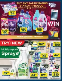 Pick n Pay catalogue Page 9: Sta-Soft Fabric Concentrate Assorted €80,00, Omo Liquid Detergent Assorted €210,00
