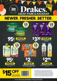 Drakes catalogue week 43 Page 1: Rokeby Protein Smoothie €2,95, Cadbury Block Chocolate €3,30