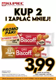 Kupiec gazetka tydzień 43 Strona 2: Ciastka z kremem Biscoff vanilla flavour Lotus €3,99