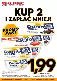Kupiec gazetka tydzień 43 Strona 4: Serek homogenizowany Danio truskawkowy €1,99