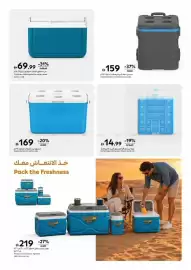 Carrefour catalogue Page 14: Coleman chiller portable cooler deep ocean €69,99, Keepcold picnic icebox €169,00
