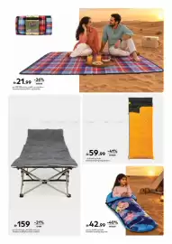 Carrefour catalogue Page 18: Paradiso Fleece picnic rug €21,99, Paradiso folding cot with cushion €159,00