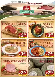 Wegschaider Flugblatt Seite 3: Sauce Bolognese €3,49, Hausgemachtes Kalbsrahm-Beuschel €3,49