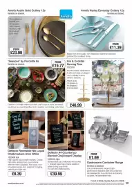 Booker Wholesale brochure Page 101: Era cutlery €11,39, Deflecto a4 countertop slanted chalkboard display €39,99