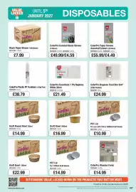 Booker Wholesale brochure Page 107: CaterPro plastic pp tumblers €38,79, CaterPro Bagasse Food Box €24,99