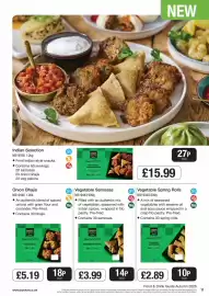 Booker Wholesale brochure Page 11: Chef's menu onion bhajis €5,19, Chef's Menu vegetable samosas €3,99