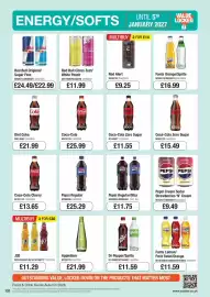 Booker Wholesale brochure Page 120: Red Bull Original/ Sugar Free €22,99, Dr Pepper/Sprite €11,59