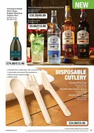 Booker Wholesale brochure Page 45: Silverhand Silver Reign English Sparkling Organic Brut €12,49, Disposable Cutlery €4,49