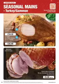 Booker Wholesale brochure Page 48: Chef's Menu Smoked Whole Horseshoe Gammon €5,99, Turkey Breast Crown €16,35