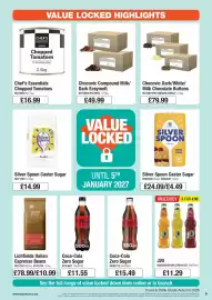Booker Wholesale brochure Page 5: Silver Spoon Caster Sugar €14,99, Chocovic compound milk/dark easymelt €49,99