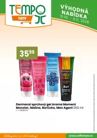 TEMPO leták | Market/Tuty Strana 17: Dermacol sprchový gel Aroma Moment Monster, Malina, Borůvka, Men Agent €35,99
