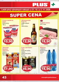 PLUS JIP leták Strana 1: Franz Josef Kaiser olivy €39,90, Le&co anglická slanina €18,90