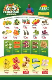Encarte Assaí Atacadista Página 1: Abacate €3,90, MAÇÃS DO BENNI OU SUPER K €4,99