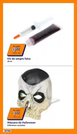 Catálogo Action semana 43 Página 28: Máscara de Halloween €1,49, Kit de sangre falsa €0,99