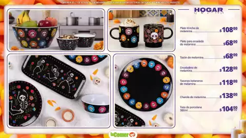 Folleto La Comer Página 20: Taza de porcelana €104,00, Hogar plato trinche de melamina €108,00