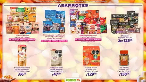 Folleto La Comer Página 6: Starbucks cápsula de café pumpkin spice latte €129,00, Chocolates orgánicos paccari €250,00