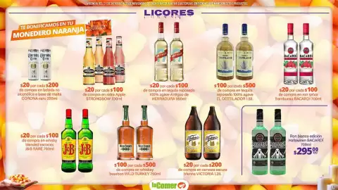 Folleto La Comer Página 9: El Destilador €100,00, Bacardí frambuesa €20,00