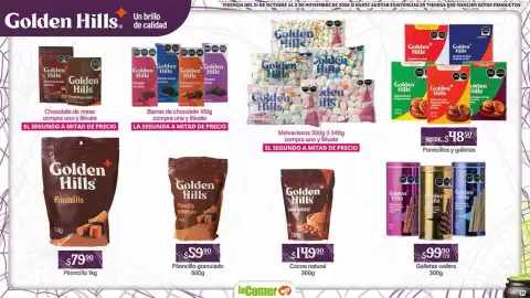 Folleto La Comer Página 17: Golden Hills Galletas wafers €99,90, Golden Hills Panecillos y galletas €48,50