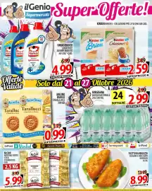 Volantino Il Genio Supermercato settimana 43 Pagina 1: Mulino Bianco Tarallucci €0,99