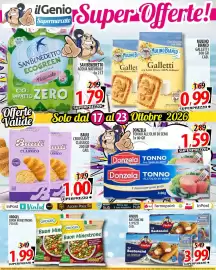 Volantino Il Genio Supermercato settimana 43 Pagina 3: Findus Bastoncini €3,99, Orogel Buon Minestrone €1,99