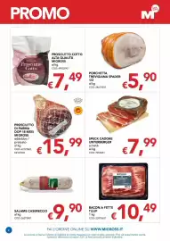 Volantino Migross Supermercati e Market Pagina 2: Prosciutto di Parma €15,99, Speck Cadore Unterberger €7,99