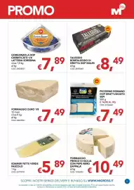 Volantino Migross Supermercati e Market Pagina 3: Taleggio Bontaleggio di Grotta Dop Mauri €8,49, Formaggio duro 1/8 €7,49