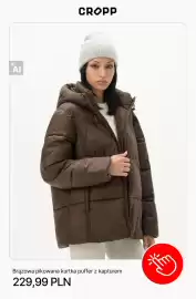 Cropp gazetka tydzień 43 Strona 6: Brązowa pikowana kurtka puffer z kapturem Cropp €229,99
