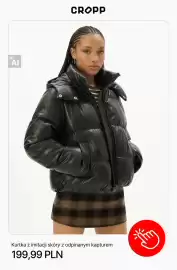Cropp gazetka tydzień 43 Strona 7: Kurtka z imitacji skóry z odpinanym kapturem Cropp €199,99